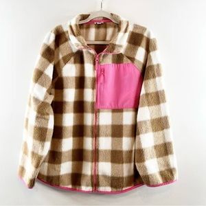 J Crew plaid Sherpa jacket